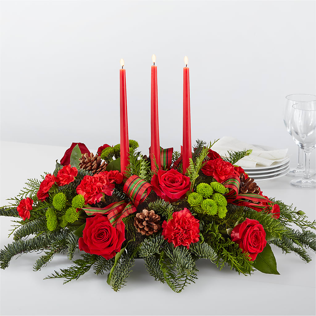 By the Candlelight Centerpiece – THE CARRIAGE HOUSE FLORAL & GIFTS, Marlette MI