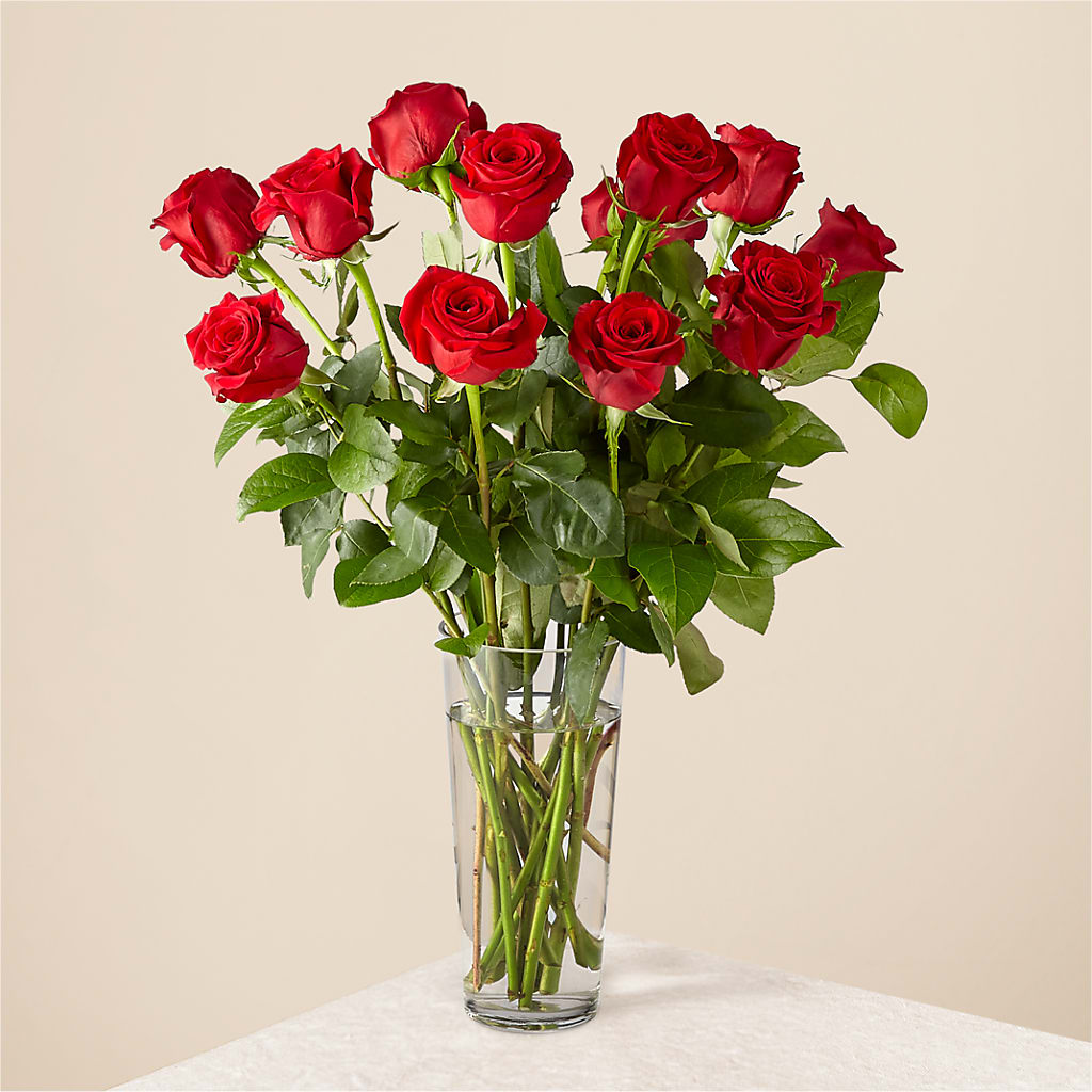 Long Stem Red Rose Bouquet – THE CARRIAGE HOUSE FLORAL & GIFTS, Marlette MI