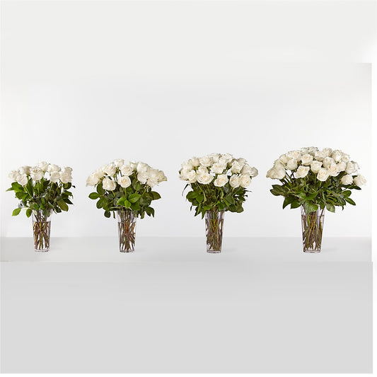 Long Stem White Rose Bouquet – THE CARRIAGE HOUSE FLORAL & GIFTS, Marlette MI