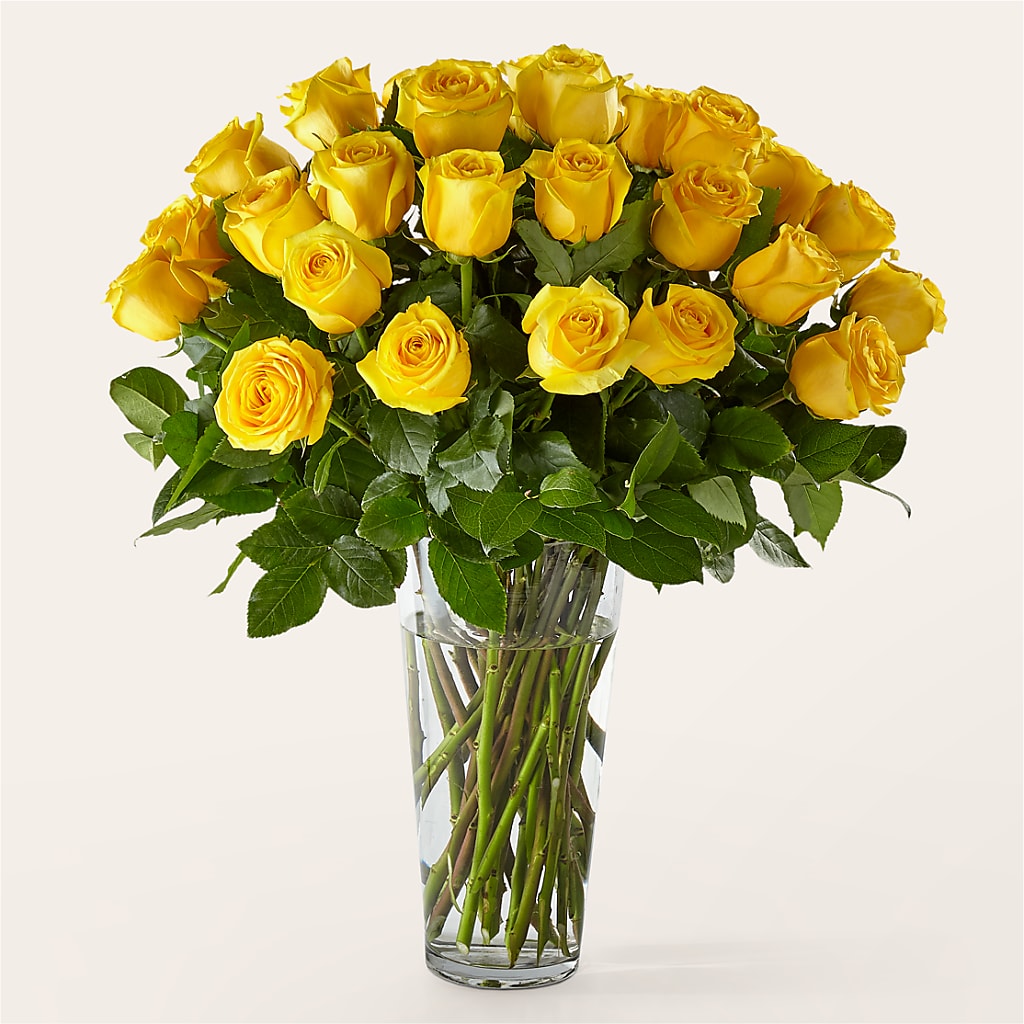 Long Stem Yellow Rose Bouquet – THE CARRIAGE HOUSE FLORAL & GIFTS, Marlette MI