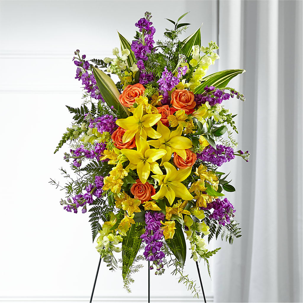 Thoughtful Prayers Standing Spray – THE CARRIAGE HOUSE FLORAL & GIFTS, Marlette MI