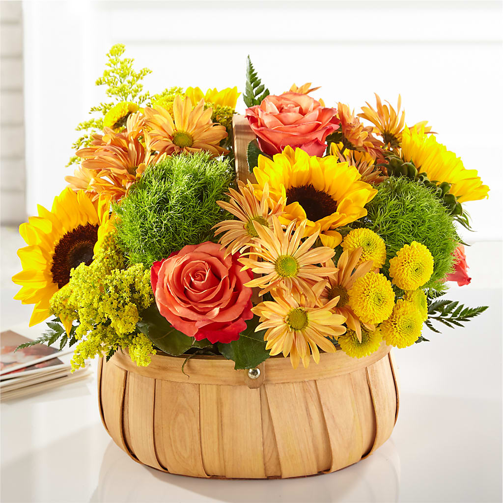 Harvest Sunflower Basket – THE CARRIAGE HOUSE FLORAL & GIFTS, Marlette MI