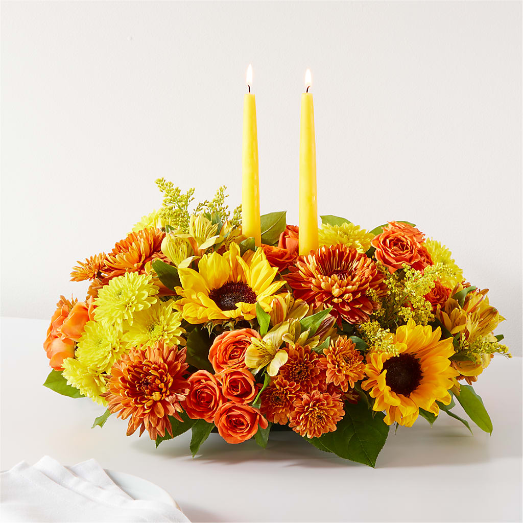 Autumn Harmony Centerpiece – THE CARRIAGE HOUSE FLORAL & GIFTS, Marlette MI