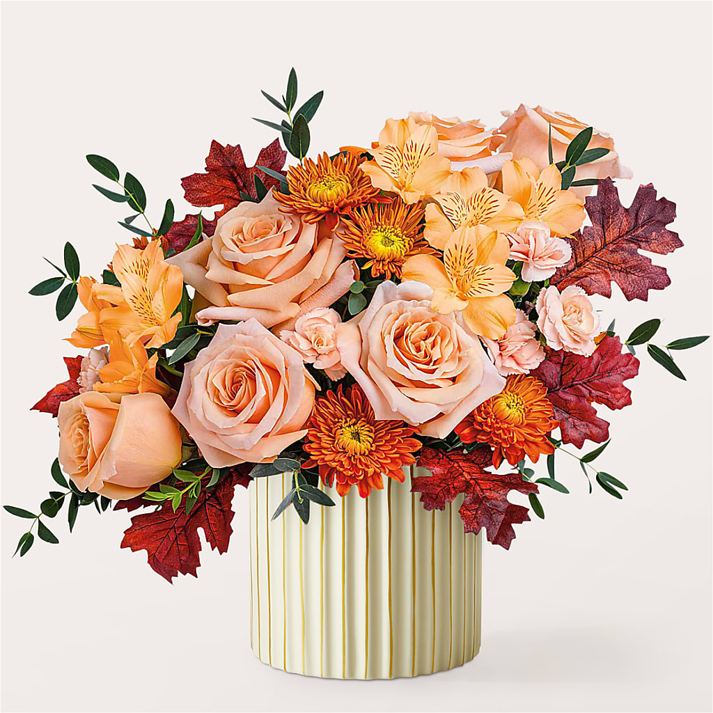Spiced Latte Bouquet with Ivory Vase – THE CARRIAGE HOUSE FLORAL & GIFTS, Marlette MI