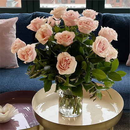 Long Stem Pink Rose Bouquet – THE CARRIAGE HOUSE FLORAL & GIFTS, Marlette MI
