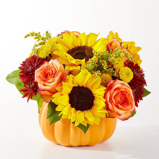 Golden Gourd Pumpkin Bouquet – THE CARRIAGE HOUSE FLORAL & GIFTS, Marlette MI