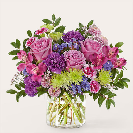 Glass Half Full Bouquet – THE CARRIAGE HOUSE FLORAL & GIFTS, Marlette MI