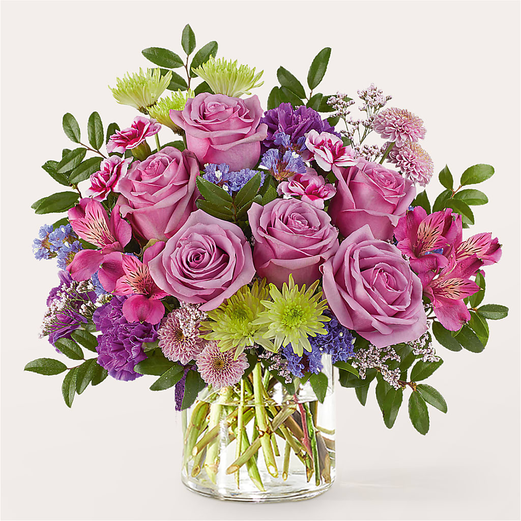 Glass Half Full Bouquet – THE CARRIAGE HOUSE FLORAL & GIFTS, Marlette MI