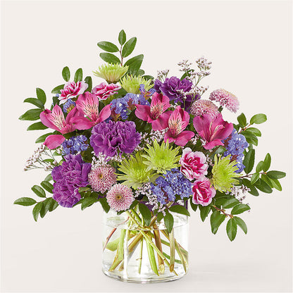 Glass Half Full Bouquet – THE CARRIAGE HOUSE FLORAL & GIFTS, Marlette MI