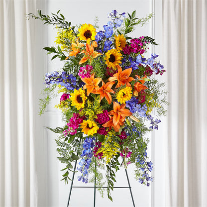 Sunlit Memories Standing Spray (Standard) – THE CARRIAGE HOUSE FLORAL & GIFTS, Marlette MI