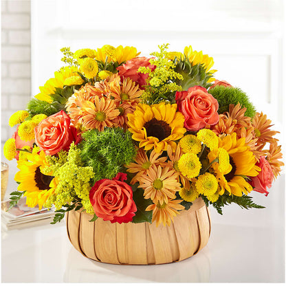 Harvest Sunflower Basket – THE CARRIAGE HOUSE FLORAL & GIFTS, Marlette MI