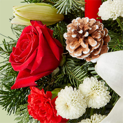 Seasonal Festivities Centerpiece – THE CARRIAGE HOUSE FLORAL & GIFTS, Marlette MI
