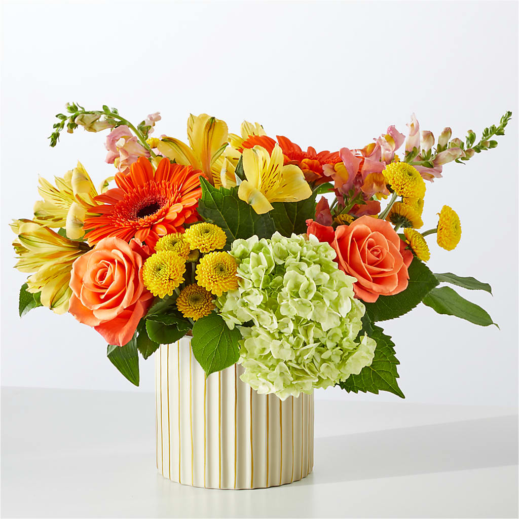 Autumn Sunshine Bouquet with Ivory Vase – THE CARRIAGE HOUSE FLORAL & GIFTS, Marlette MI