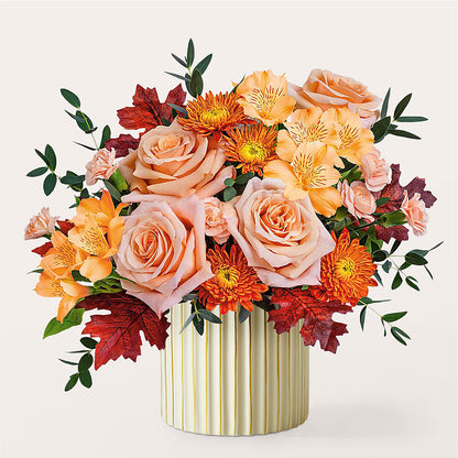 Spiced Latte Bouquet with Ivory Vase – THE CARRIAGE HOUSE FLORAL & GIFTS, Marlette MI