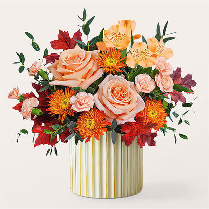 Spiced Latte Bouquet with Ivory Vase – THE CARRIAGE HOUSE FLORAL & GIFTS, Marlette MI
