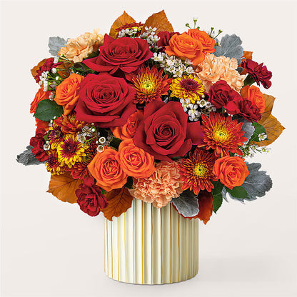 Merlot Bouquet with Ivory Vase – THE CARRIAGE HOUSE FLORAL & GIFTS, Marlette MI