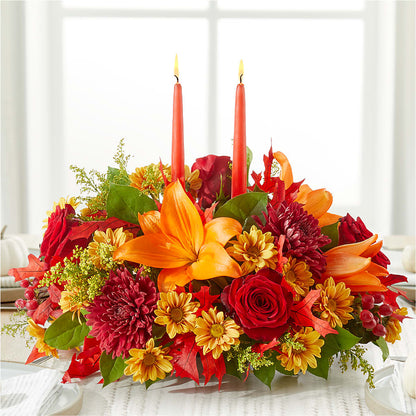Autumn's Embrace Centerpiece – THE CARRIAGE HOUSE FLORAL & GIFTS, Marlette MI