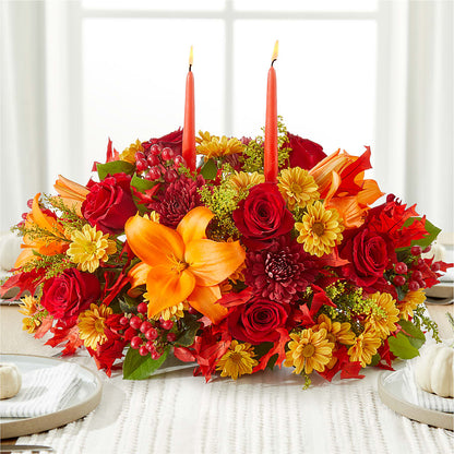 Autumn's Embrace Centerpiece – THE CARRIAGE HOUSE FLORAL & GIFTS, Marlette MI