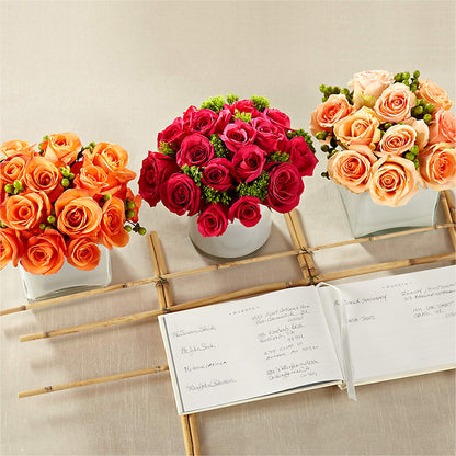 Dawn Rose Centerpiece – THE CARRIAGE HOUSE FLORAL & GIFTS, Marlette MI